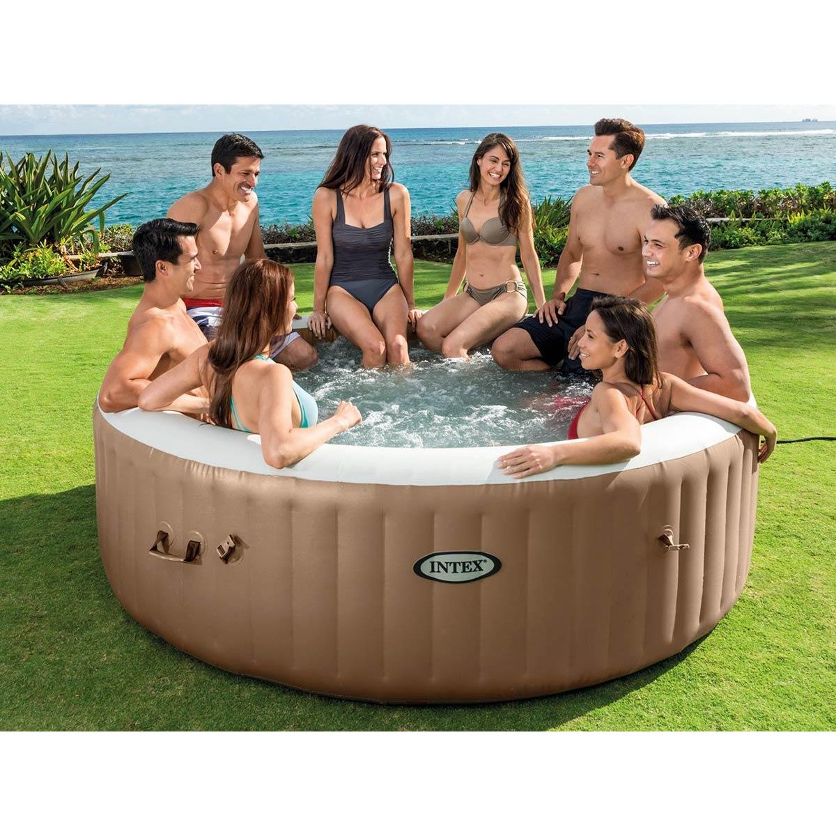 INTEX Spa gonflable PureSpa Sahara rond Bulles 8 places - Intex