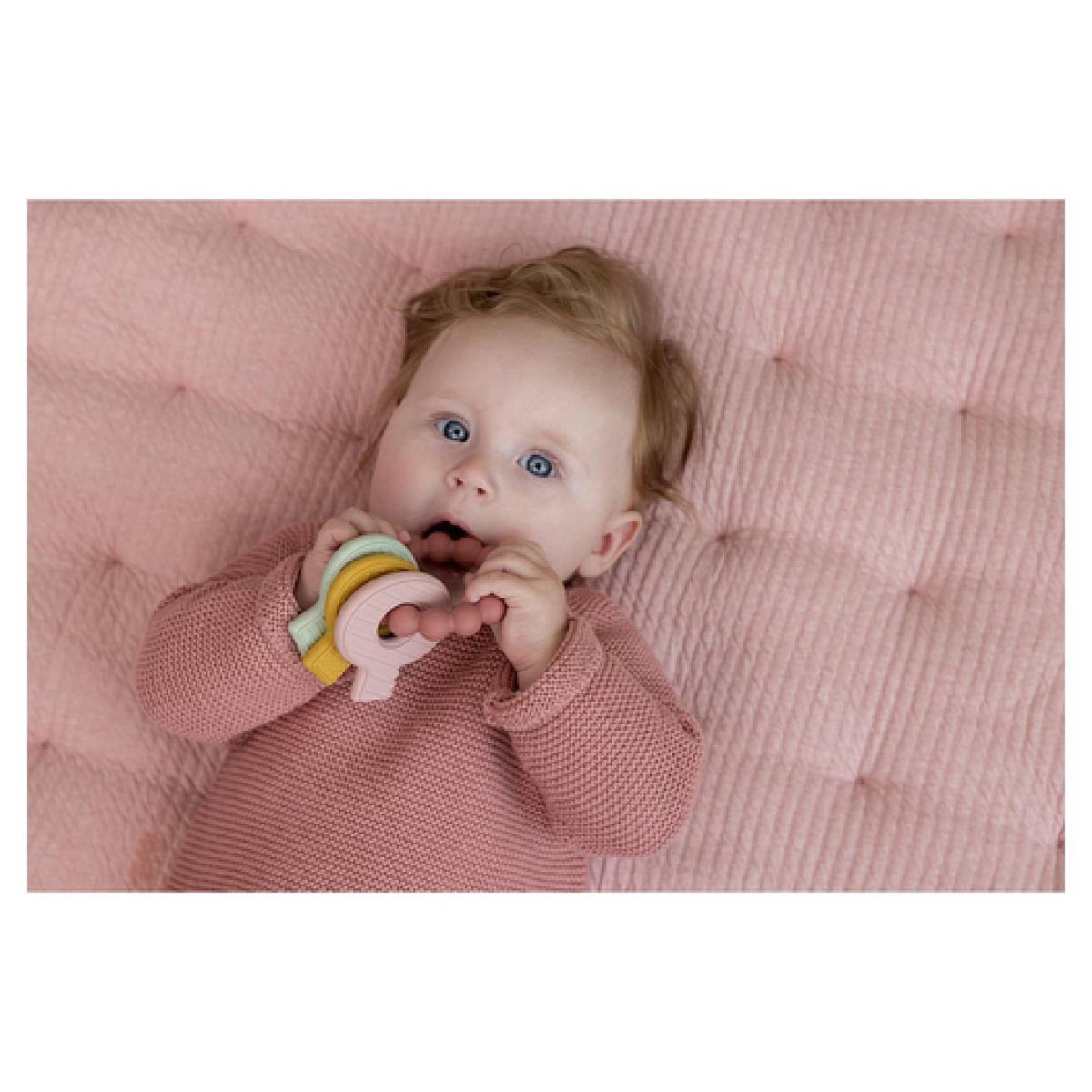 LITTLE DUTCH Trousseau de clés de dentition rose