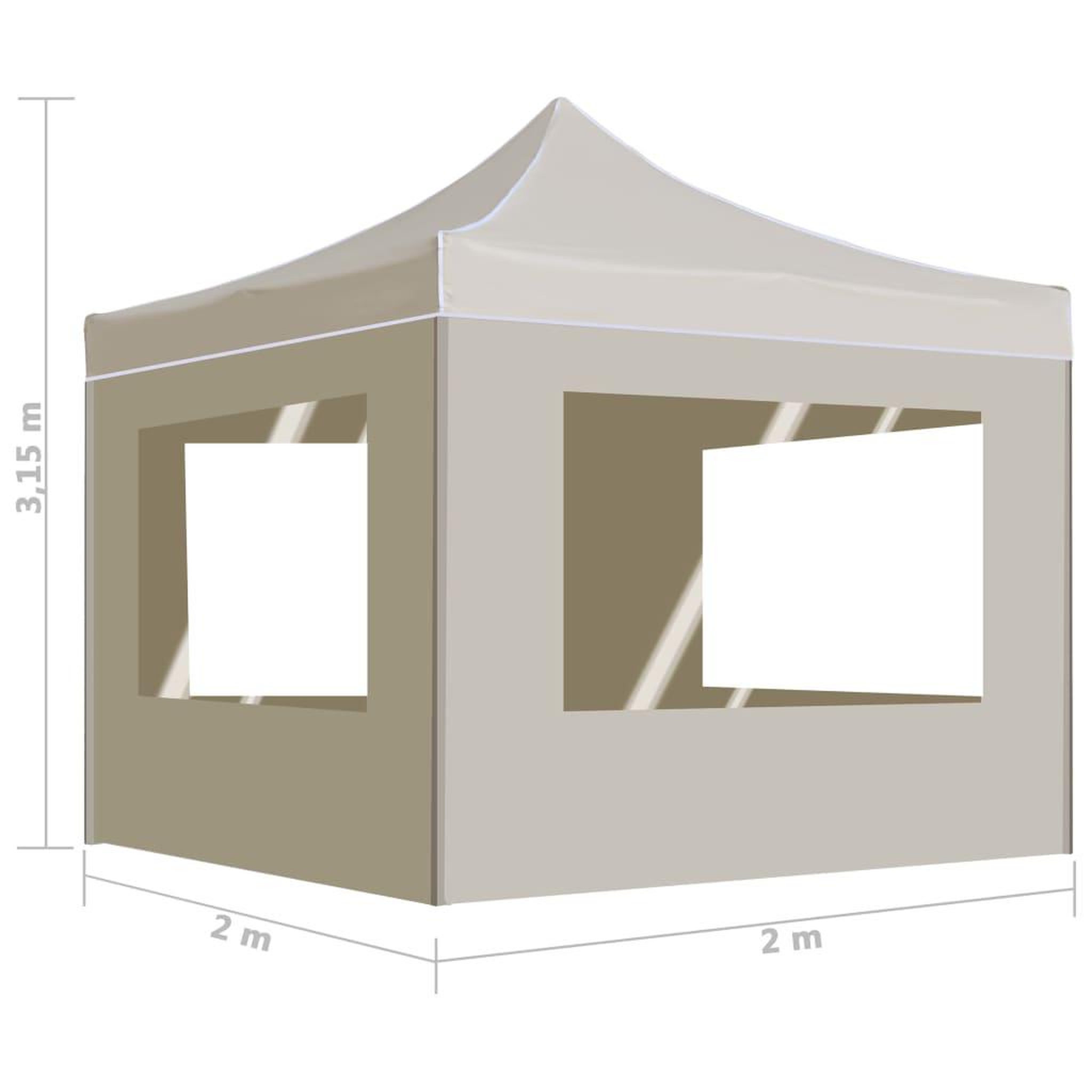 Voir la diapositive 6 : VIDAXL Tente de reception pliable avec parois Aluminium 2x2 m Creme