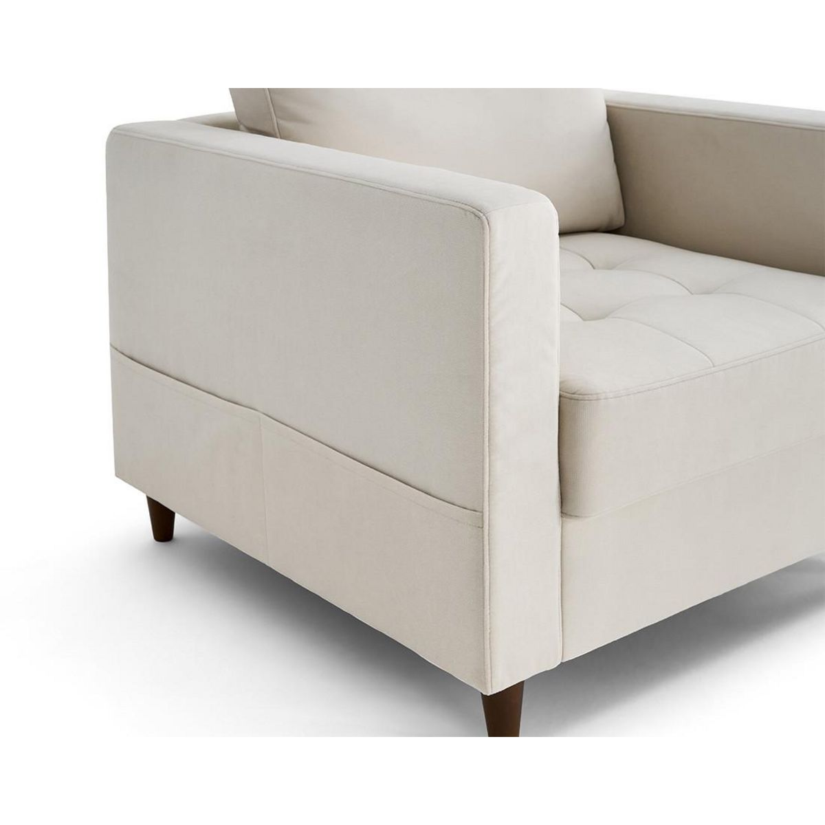 LISA DESIGN Anna - fauteuil avec poche en velours - pieds en bois