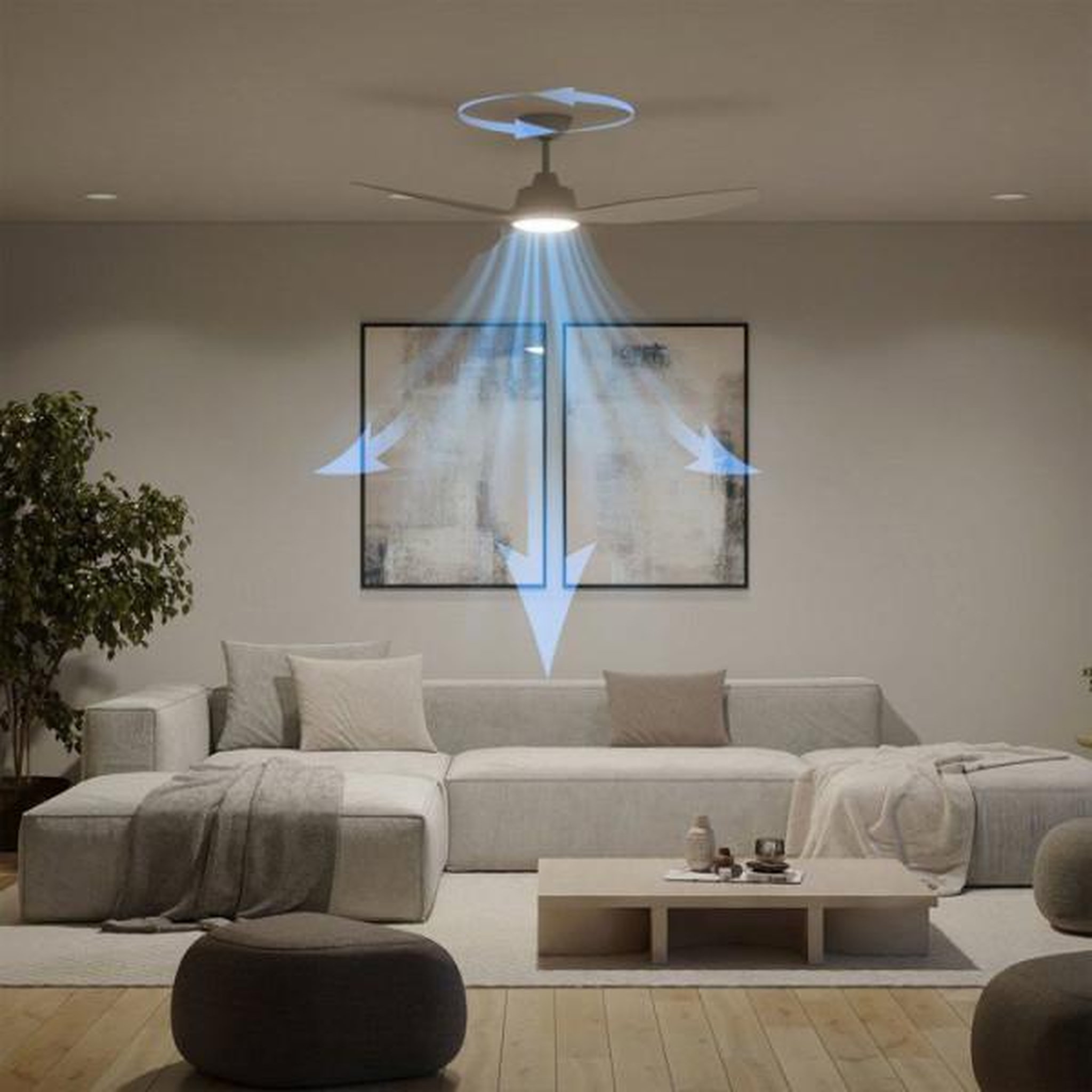 Voir la diapositive 3 : Philips Ventilateur de plafond - plafonnier  - philips - pales fixes - lumiere blanche réglable -blanc/blanc - télécommande incluse