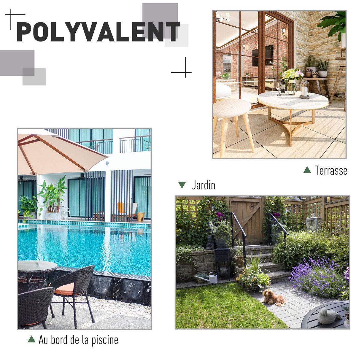 OUTSUNNY Ensemble salon de jardin 2 pièces canapé d'angle 4 places + table basse plateau verre trempé + 5 coussins résine tressée brun