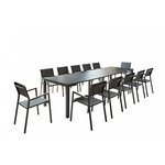 CONCEPT USINE Console extensible et 12 chaises en aluminium OLHAO