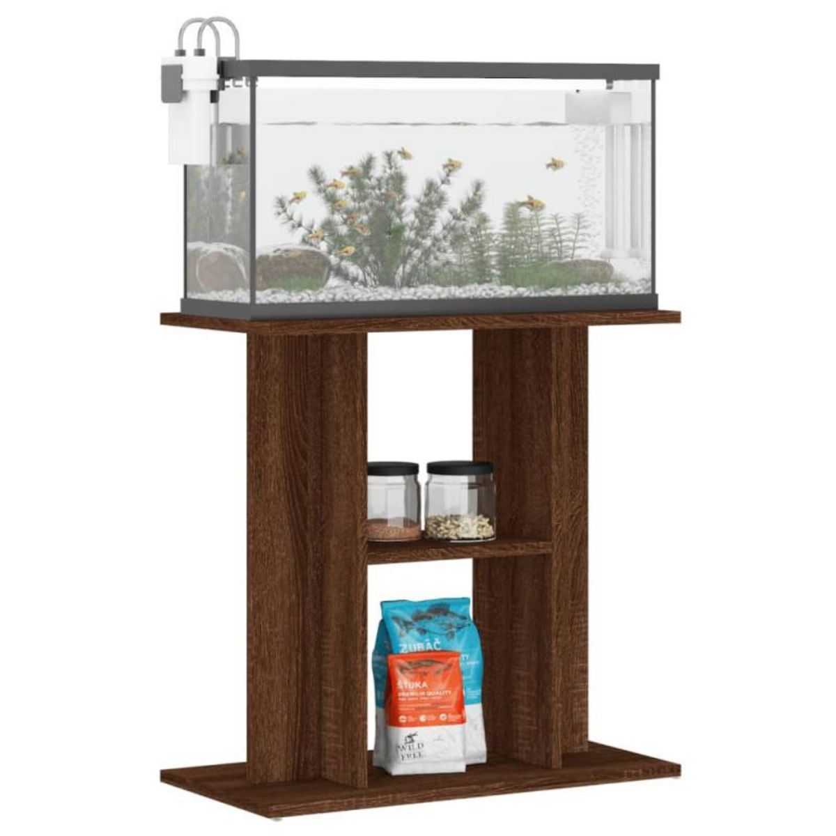 VIDAXL Support pour aquarium chêne marron 60x30x60cm bois d ingénierie
