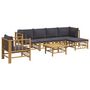 Voir la diapositive 3 : VIDAXL Salon de jardin 7 pcs avec coussins gris fonce bambou