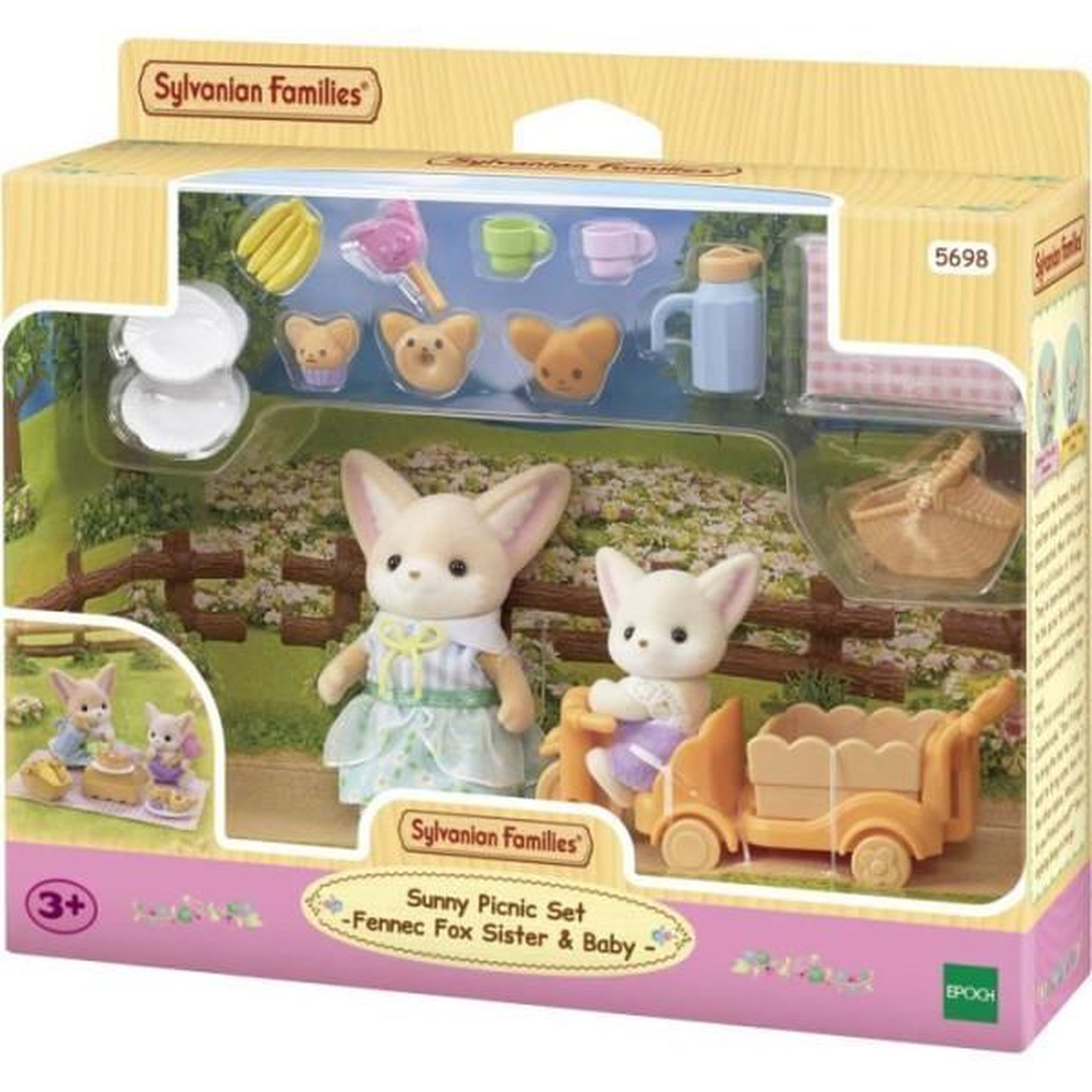Voir la diapositive 5 : Sylvanian Families Set de pique-nique fennec - sylvanian families - 2 personnages, vélo et accessoires