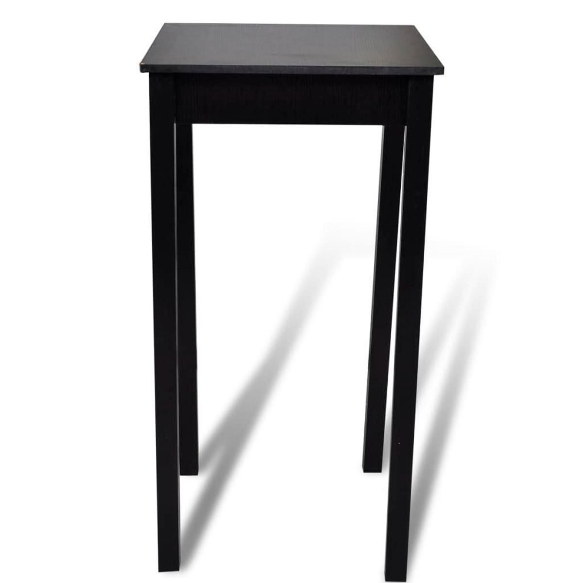 VIDAXL Set de 1 table de bar et 2 tabourets noir