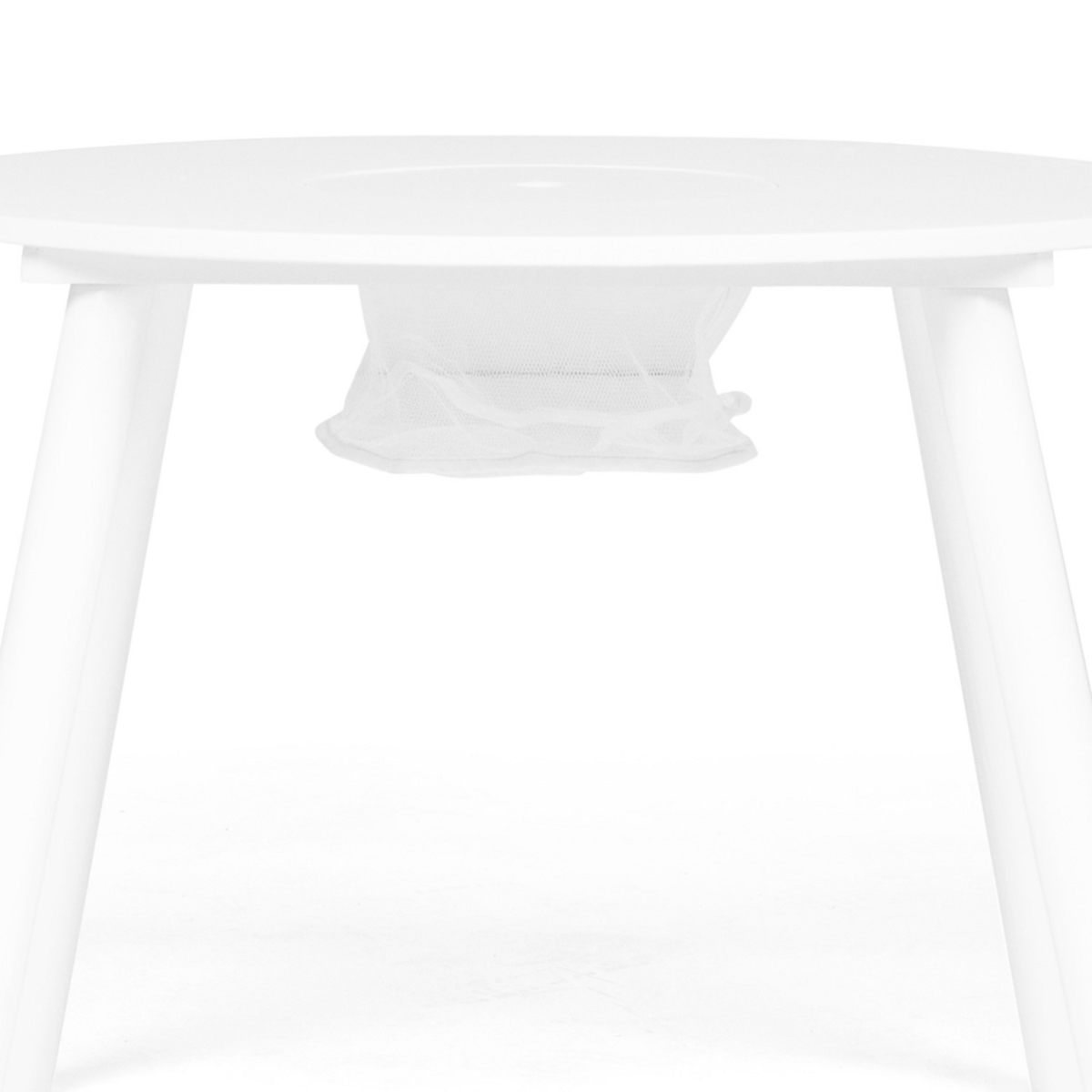 ID MARKET Table + 2 chaises enfant CANDICE avec espace de rangement en bois blanc