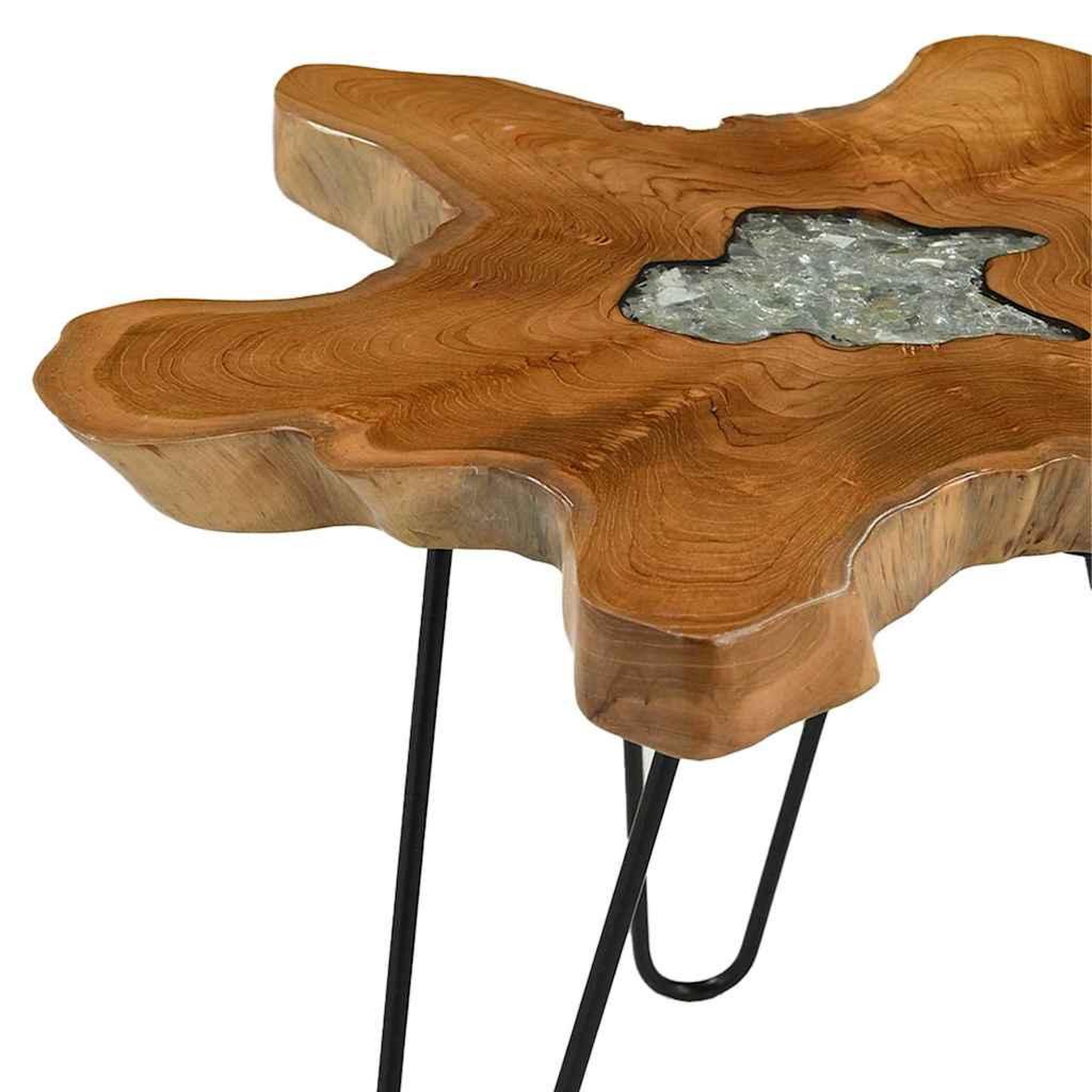 Voir la diapositive 4 : VIDAXL Table basse 70x45 cm bois de teck massif et polyresine