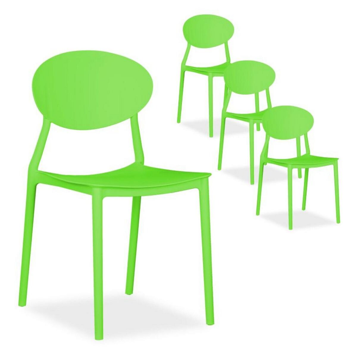 HomeStyle4U Chaise de jardin Lot 4 chaises vert