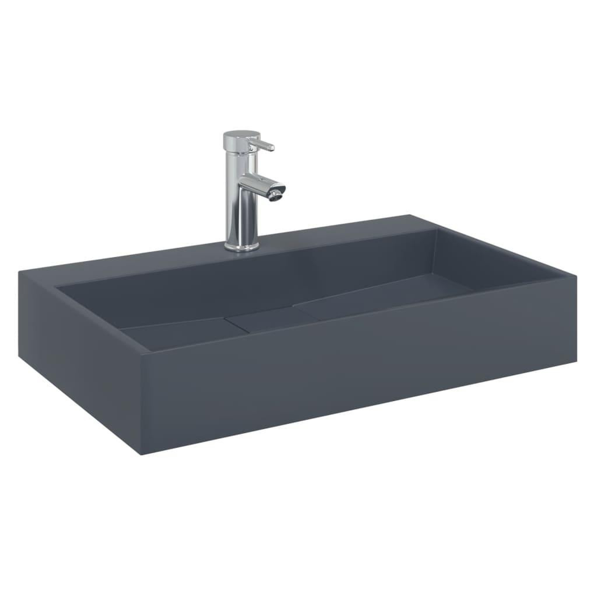 Voir la diapositive 3 : VIDAXL Vasque 60x38x11 cm fonte minerale/marbre anthracite