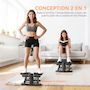 Voir la diapositive 4 : HOMCOM Mini stepper Fitness disque de torsion 2 en 1 - écran LCD multifonction, hauteur réglable