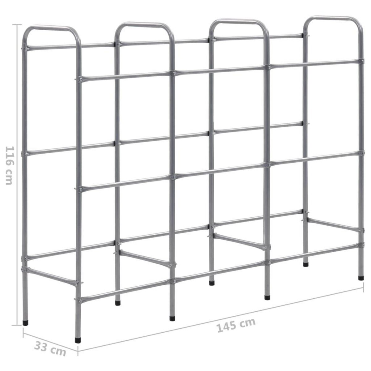 VIDAXL Etagere de rangement pour 9 caisses Argente 145x33x116 cm Acier