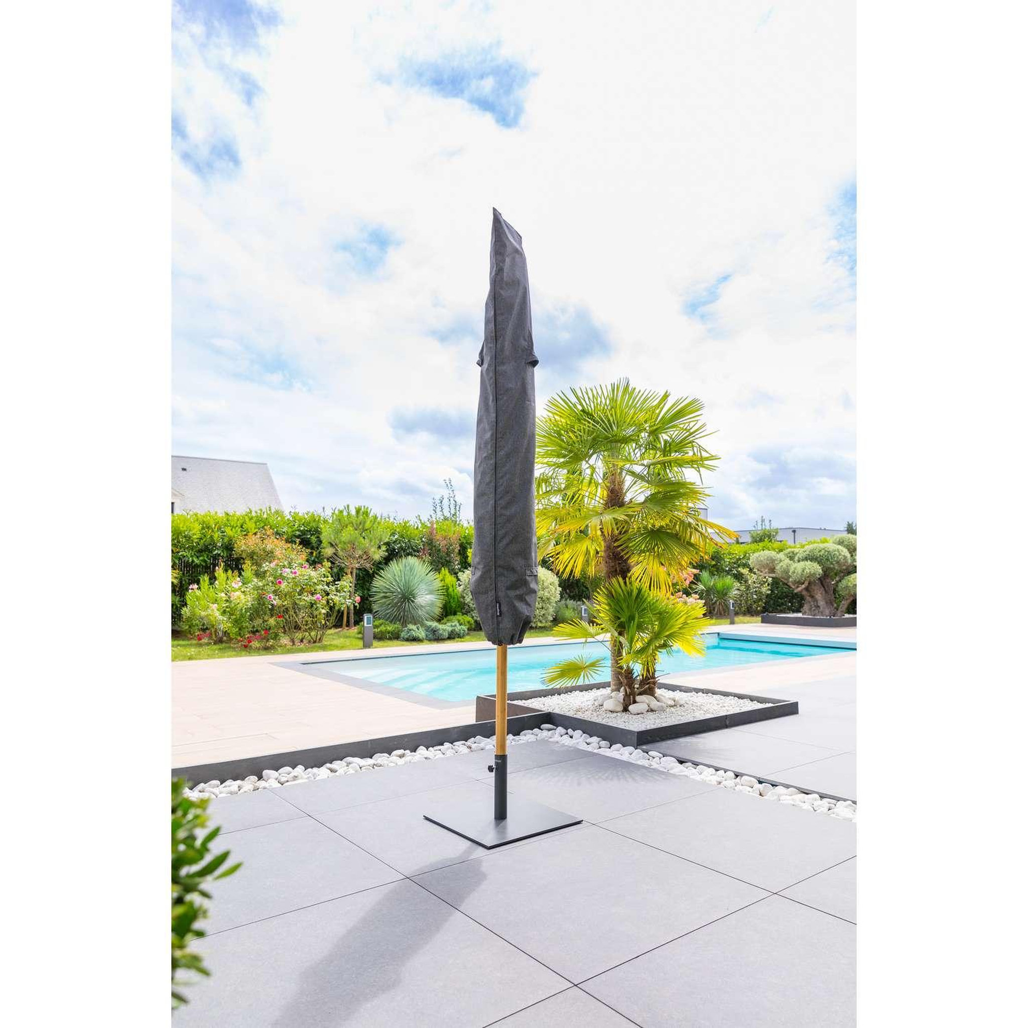 Voir la diapositive 2 : HESPERIDE Housse de protection pour parasol HAMBO - 50 x 50 x 190 cm - Gris