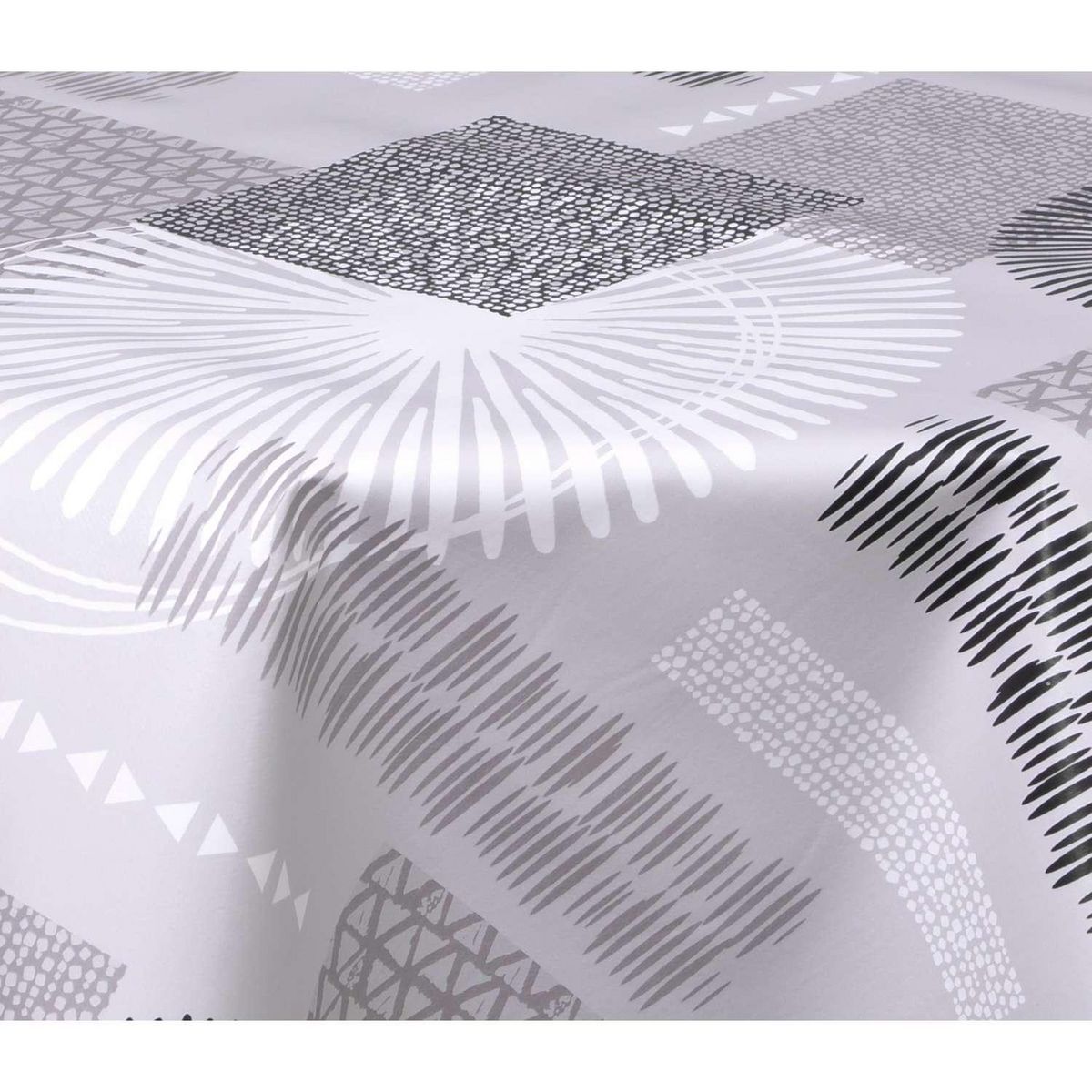 HABITABLE Nappe en toile cirée ronde Run - Diam. 150 cm - Gris