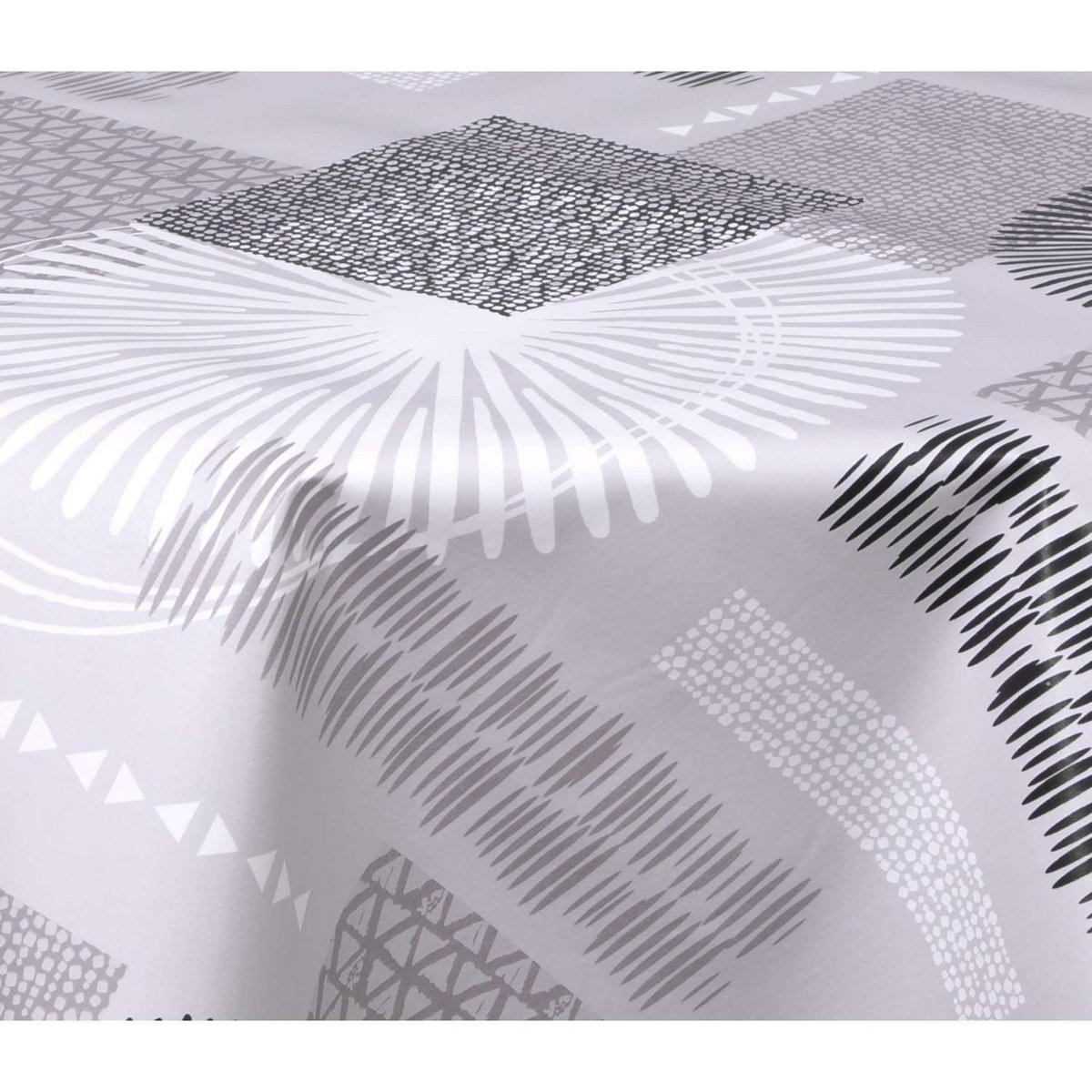 HABITABLE Nappe en toile cirée ronde Run - Diam. 150 cm - Gris
