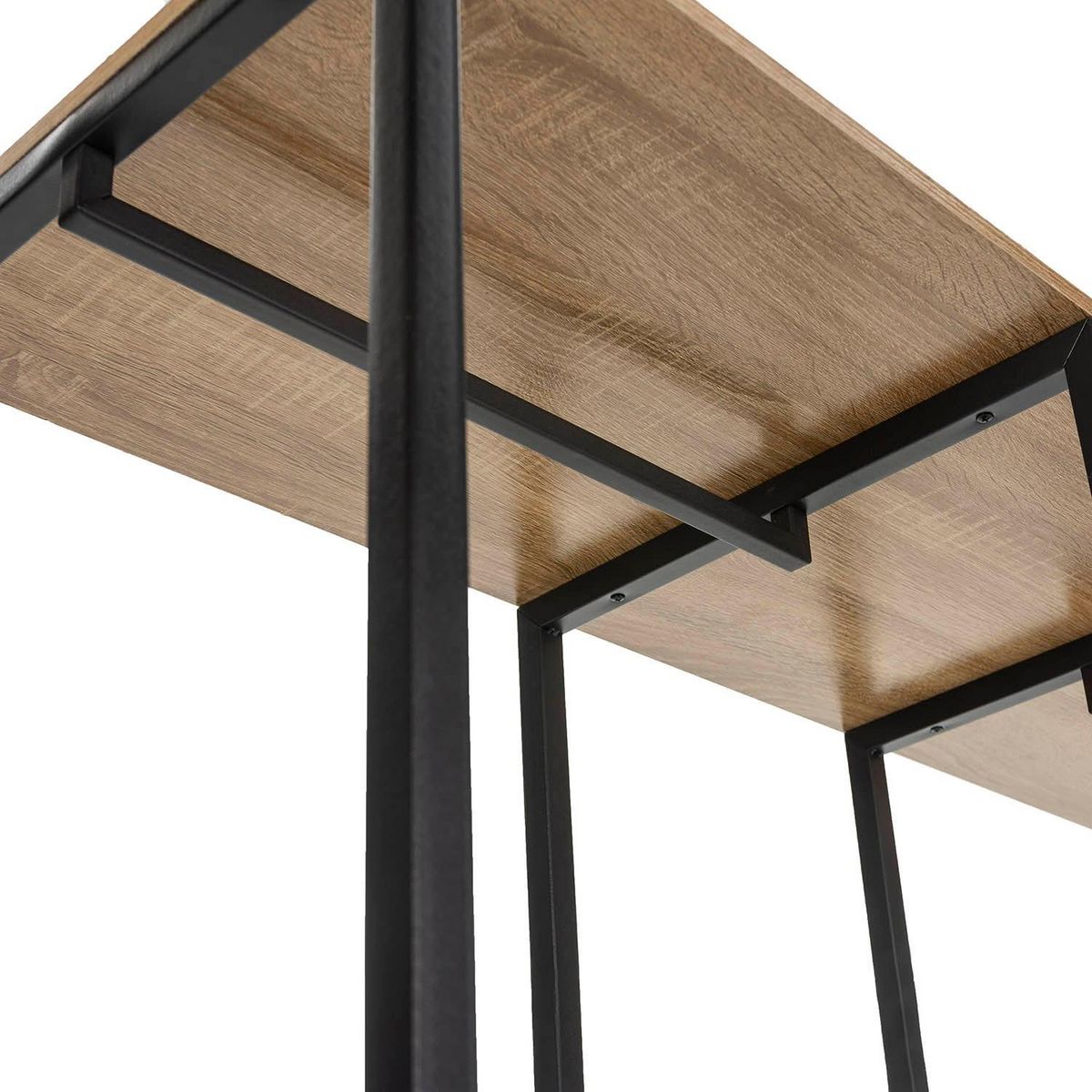 VS VENTA-STOCK Portemanteau Jana 3 étagères 2 barres, couleur chêne/noir