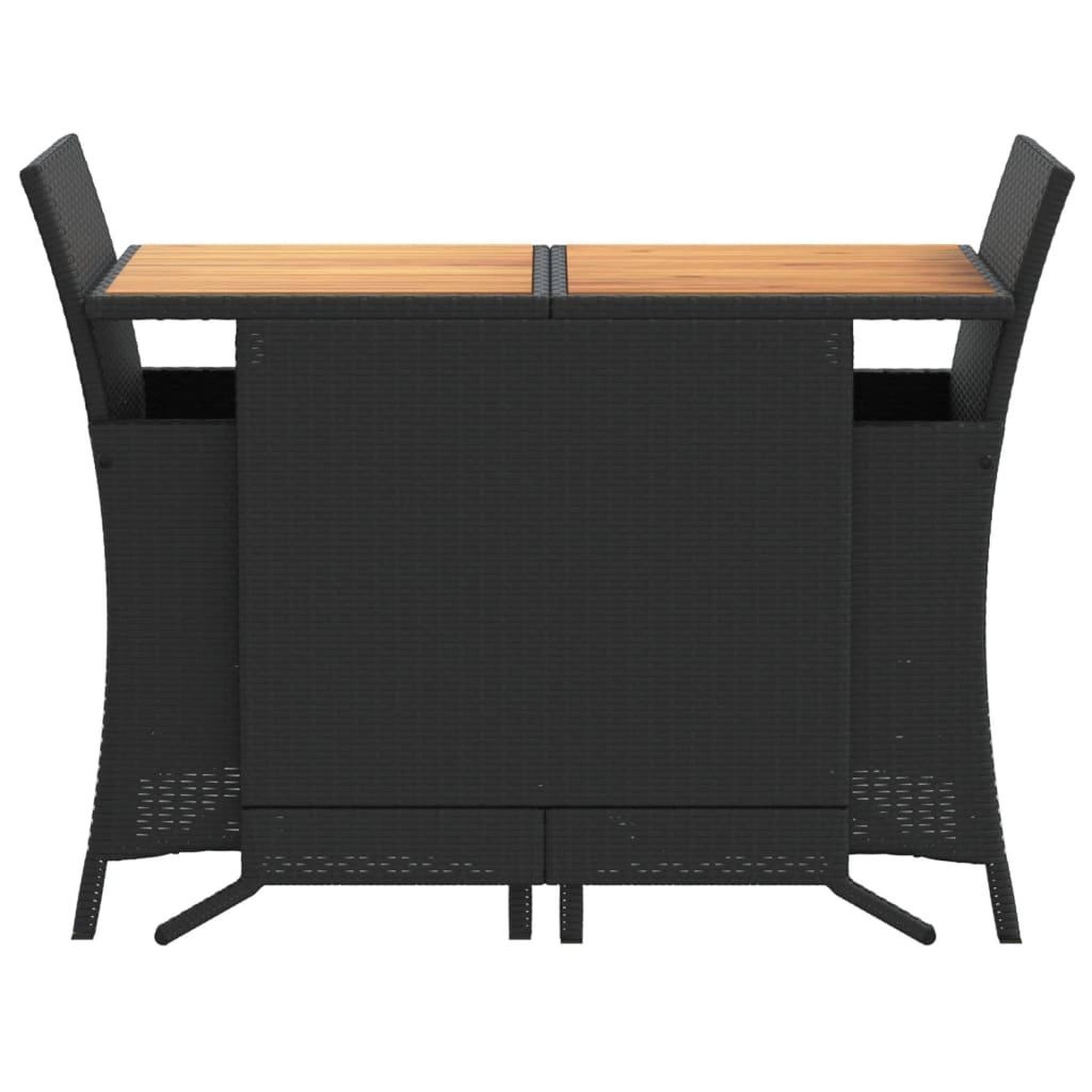 Voir la diapositive 4 : VIDAXL Ensemble de bistro 3 pcs avec coussins noir resine tressee