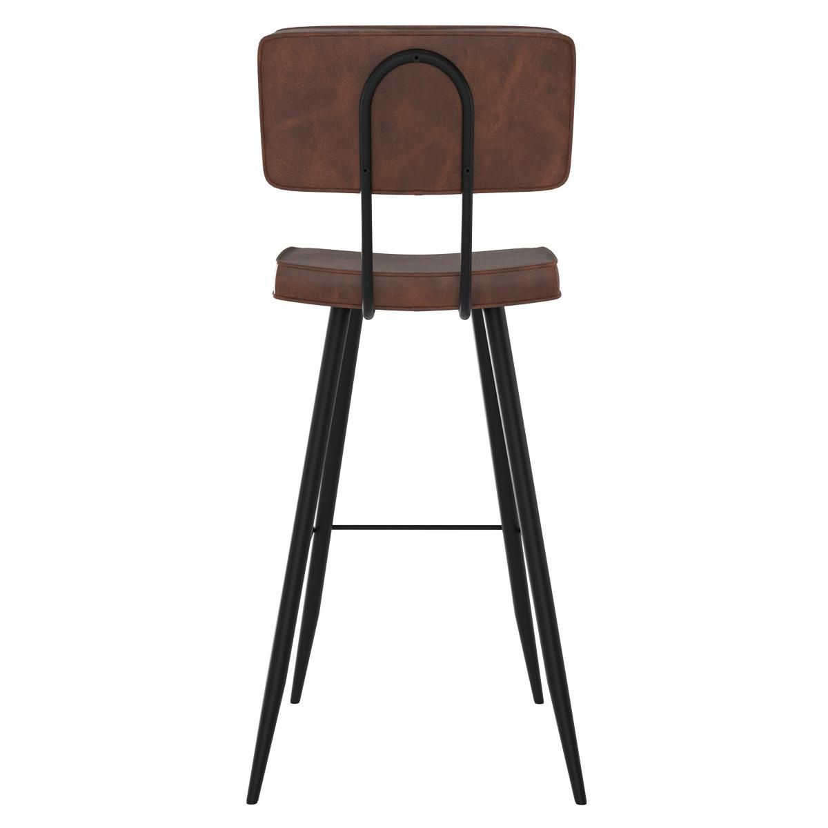 Rendez vous déco Lot de 2 chaises de bar grises/noires en cuir synthétique 75.5 cm - Texas