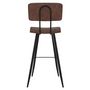 Voir la diapositive 6 : Rendez vous déco Lot de 2 chaises de bar grises/noires en cuir synthétique 75.5 cm - Texas