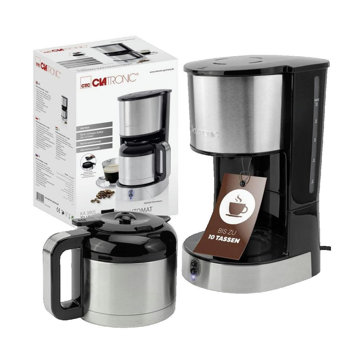 CLATRONIC Cafetière Clatronic KA 3805 en acier inoxydable