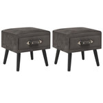 VIDAXL Tables de chevet 2 pcs Gris 40x35x40 cm Velours