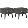 Voir la diapositive 1 : VIDAXL Tables de chevet 2 pcs Gris 40x35x40 cm Velours