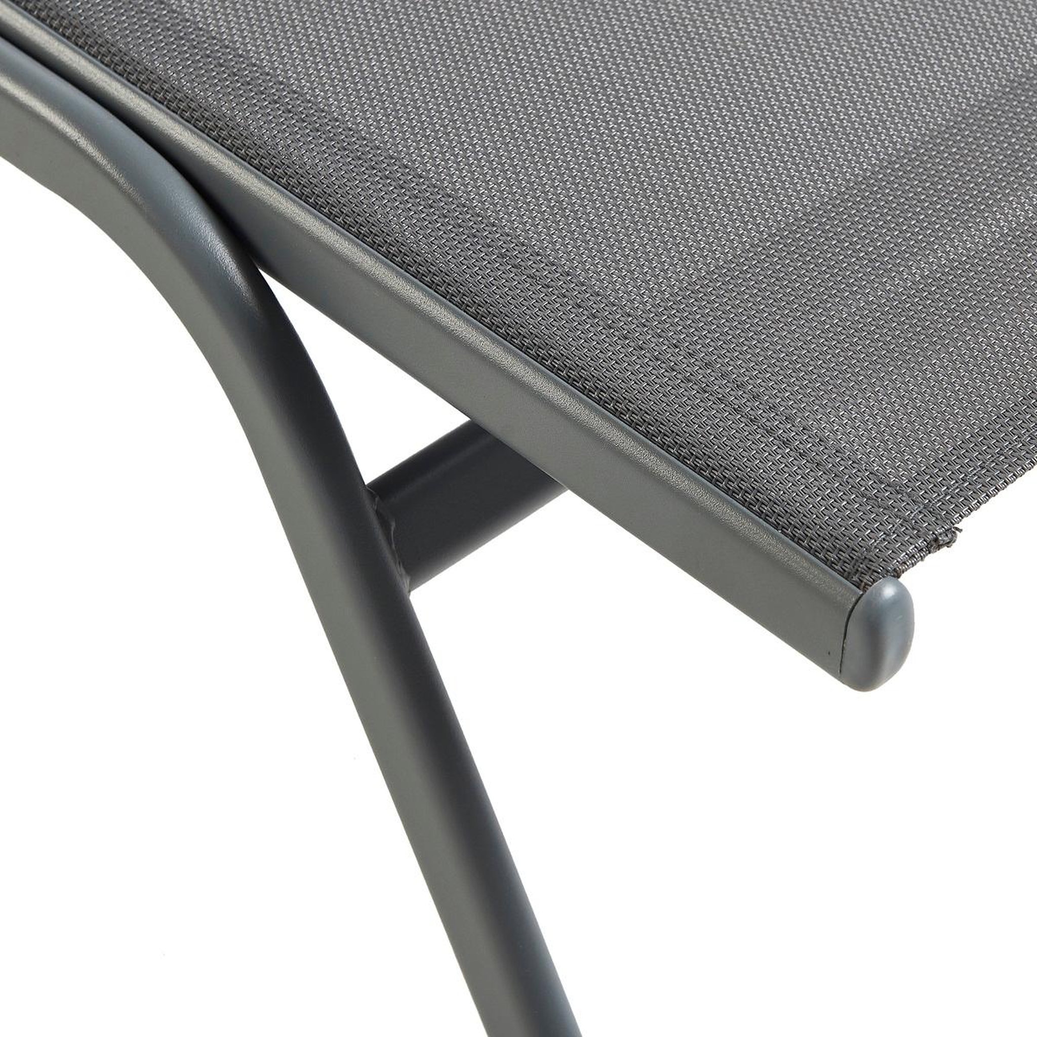 Voir la diapositive 4 : GARDEN STAR Bain de soleil multi-positions - Textilène et acier -  gris 