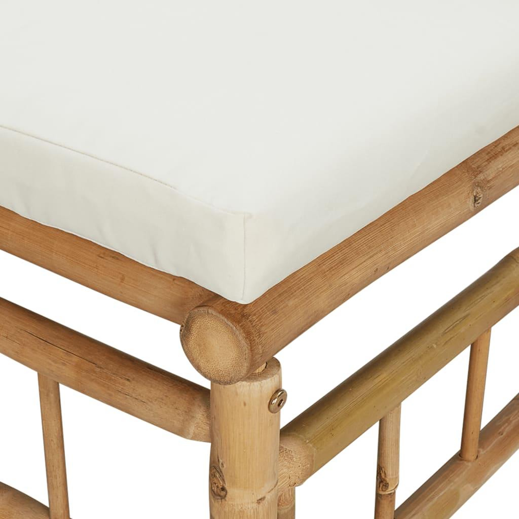 Voir la diapositive 5 : VIDAXL Canapes d'angle de jardin avec coussins blanc creme 2pcs bambou