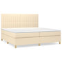 Voir la diapositive 2 : VIDAXL Sommier a lattes de lit avec matelas Creme 200x200 cm Tissu