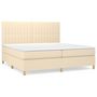 Voir la diapositive 2 : VIDAXL Sommier a lattes de lit avec matelas Creme 200x200 cm Tissu
