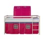Voir la diapositive 3 : HomeStyle4U Lit avec rideaux et tunnel rose avec sommier