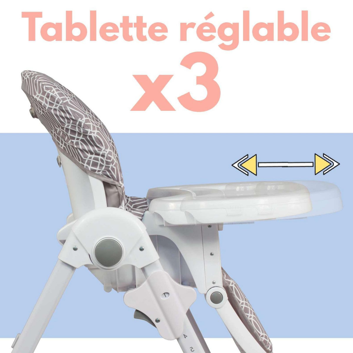 BAMBISOL Bambisol Chaise Haute Bébé Evolutive Pliable | Roulettes | Zen