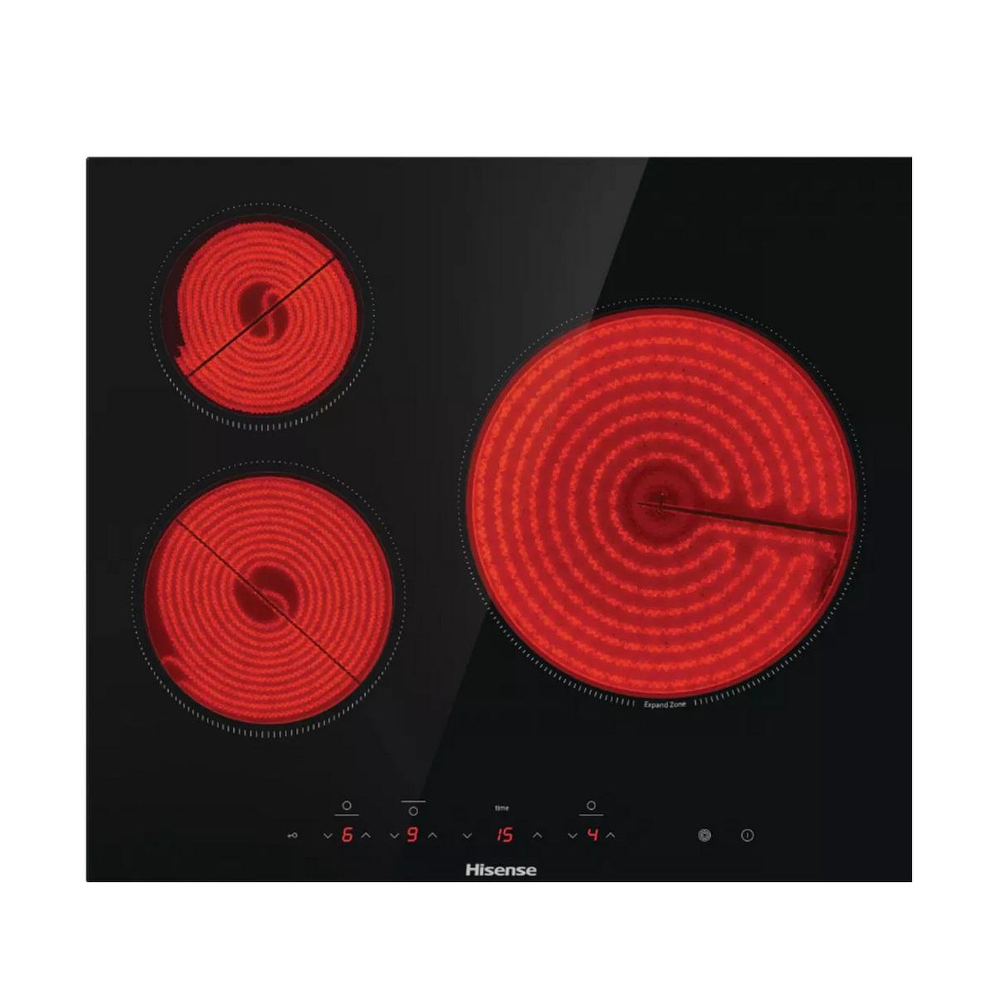Voir la diapositive 2 : Hisense Table de cuisson vitrocéramique 60cm 3 feux 5700w noir - E6332BSCE