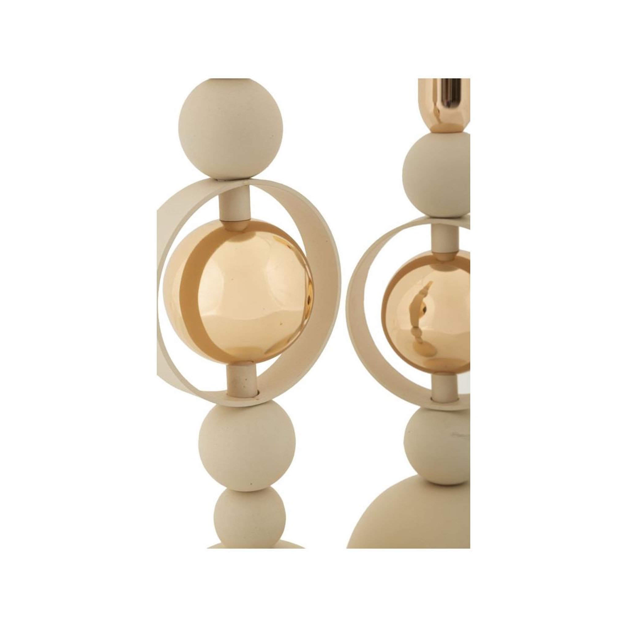 Voir la diapositive 3 : Paris Prix Lot de 2 chandeliers  saturn  33cm crème & or
