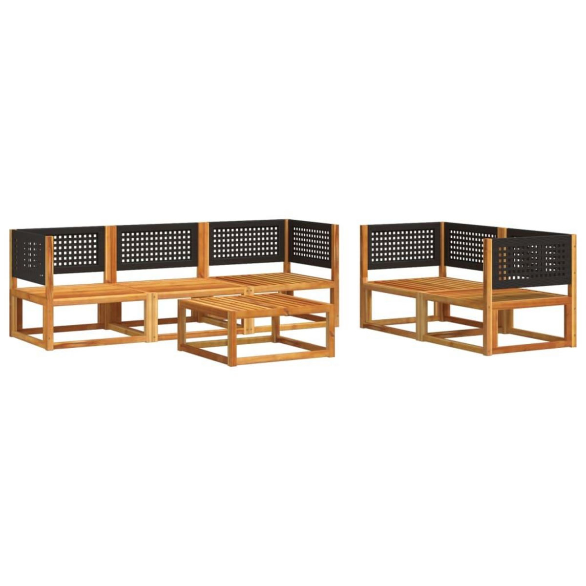 VIDAXL Salon de jardin avec coussins 6 pcs bois d'acacia solide