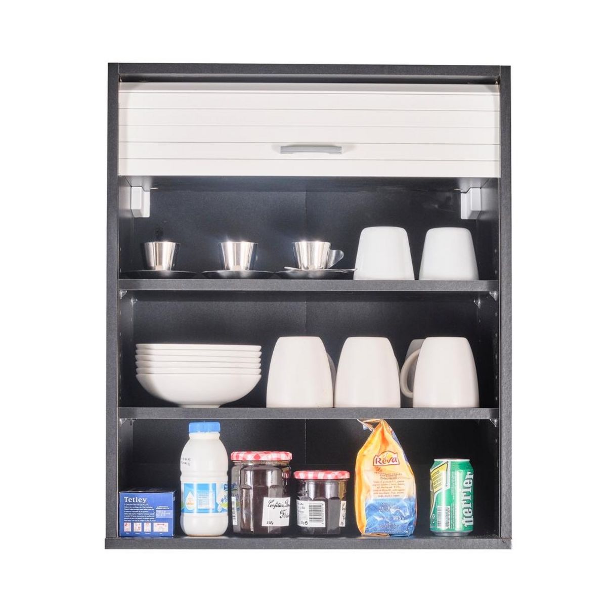 Rangement de cuisine à rideau coloris noir L60 cm - COOKING