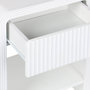 Voir la diapositive 5 : SWEEEK Lot de 2 tables de chevet effet bois blanc rainuré 1 tiroir. 1 étagère