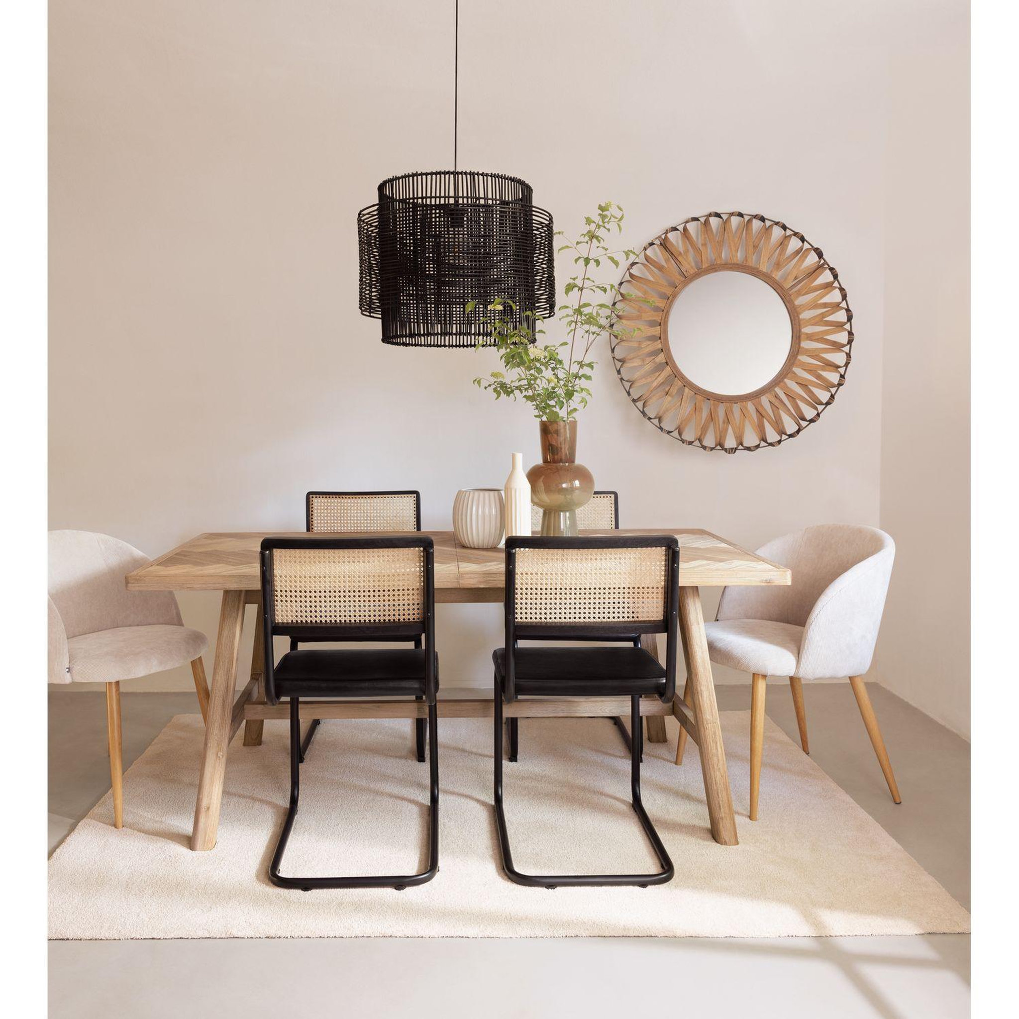 Voir la diapositive 2 : ATMOSPHERA Table à manger extensible aeris en bois pour 6 à 8 personnes - marron