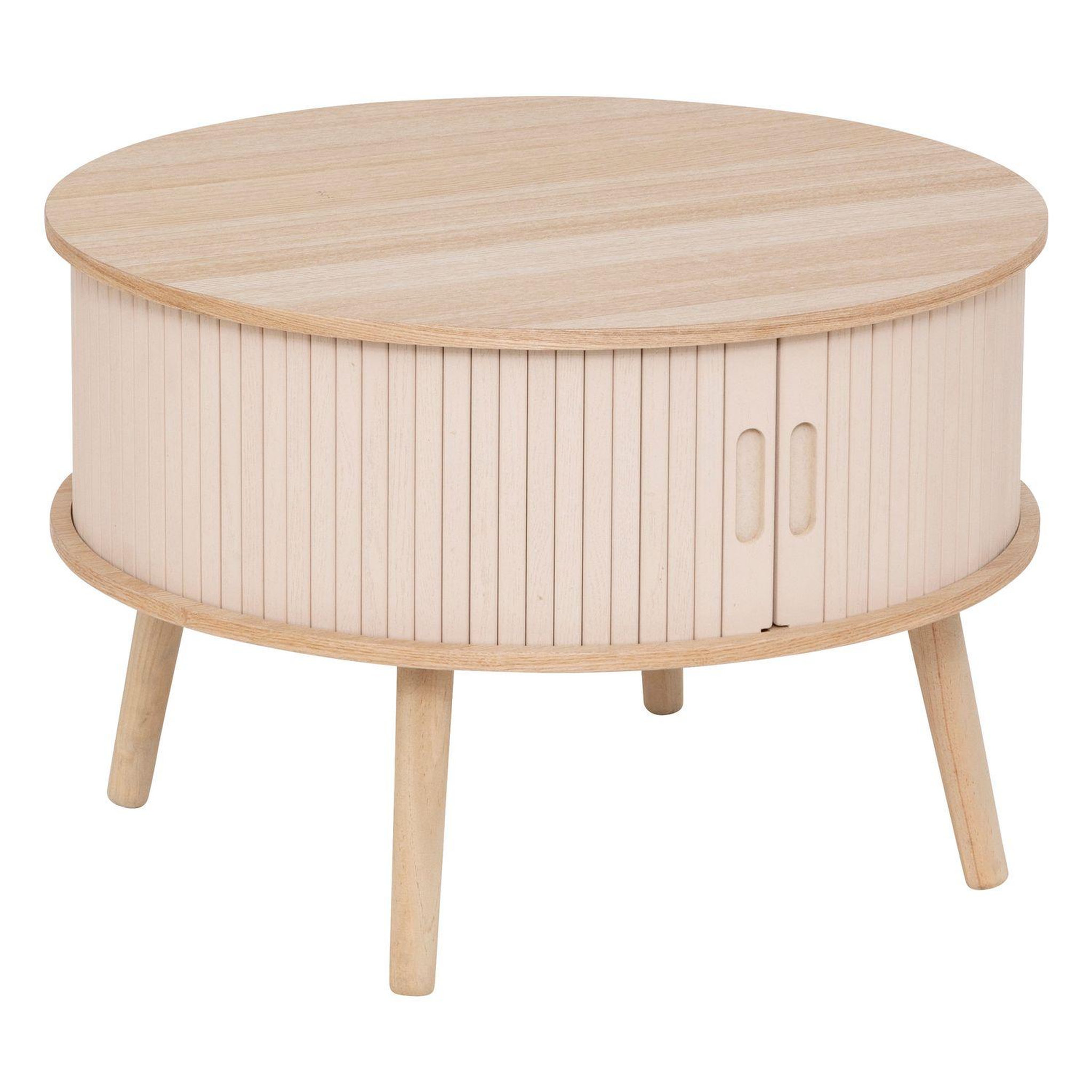 ATMOSPHERA Table basse ronde 2 portes en bois nyos - beige