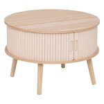 ATMOSPHERA Table basse ronde 2 portes en bois NYOS - Beige