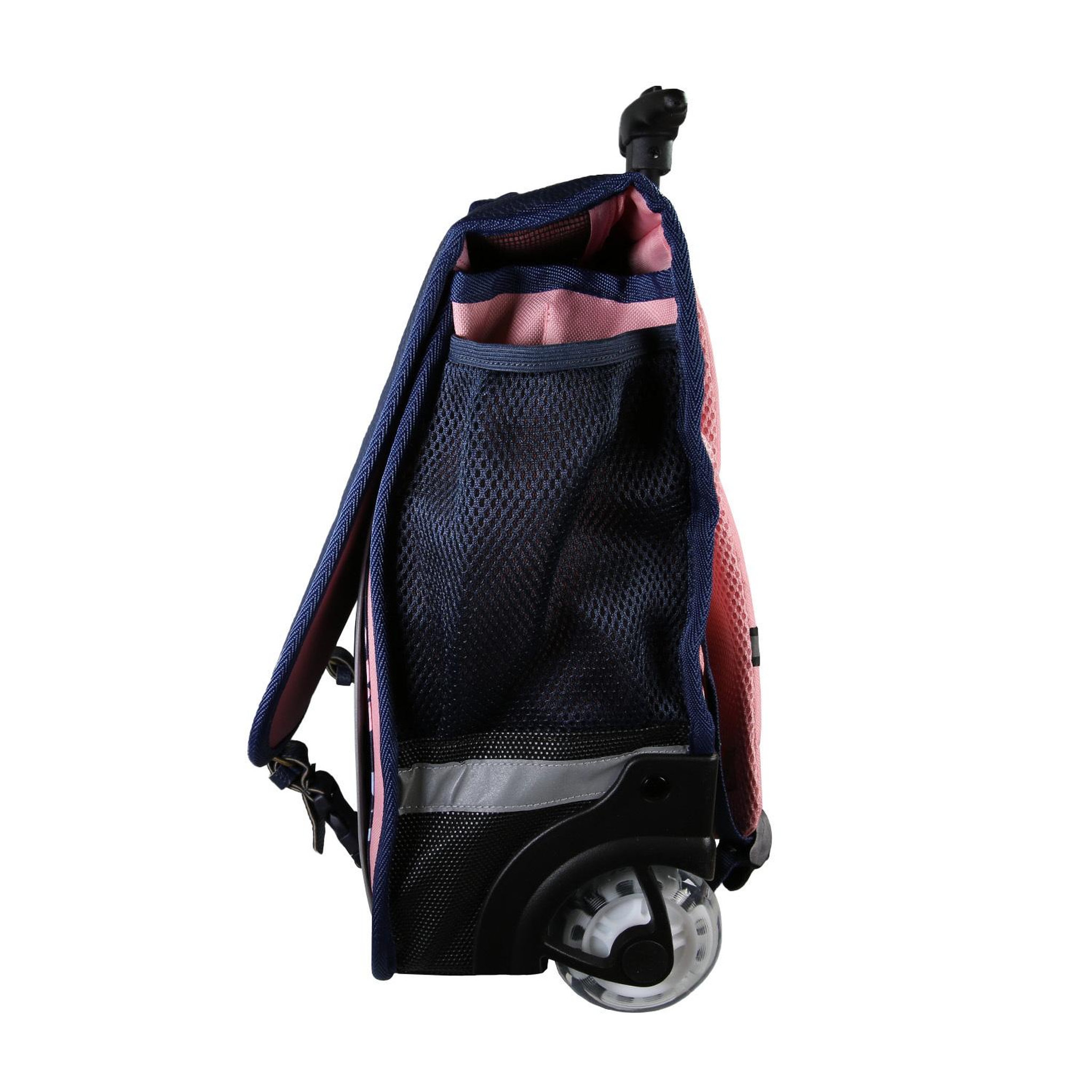 Voir la diapositive 3 : Bagtrotter Phileas – cartable à roulettes 41 cm cygne – bleu et rose – fille – 2 compartiments