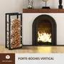 HOMCOM Etagère porte bois de cheminée porte-bûches design contemporain charge max. 100 Kg métal noir