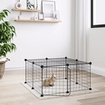 VIDAXL Cage animaux de compagnie a 12 panneaux et porte Noir 35x35 cm