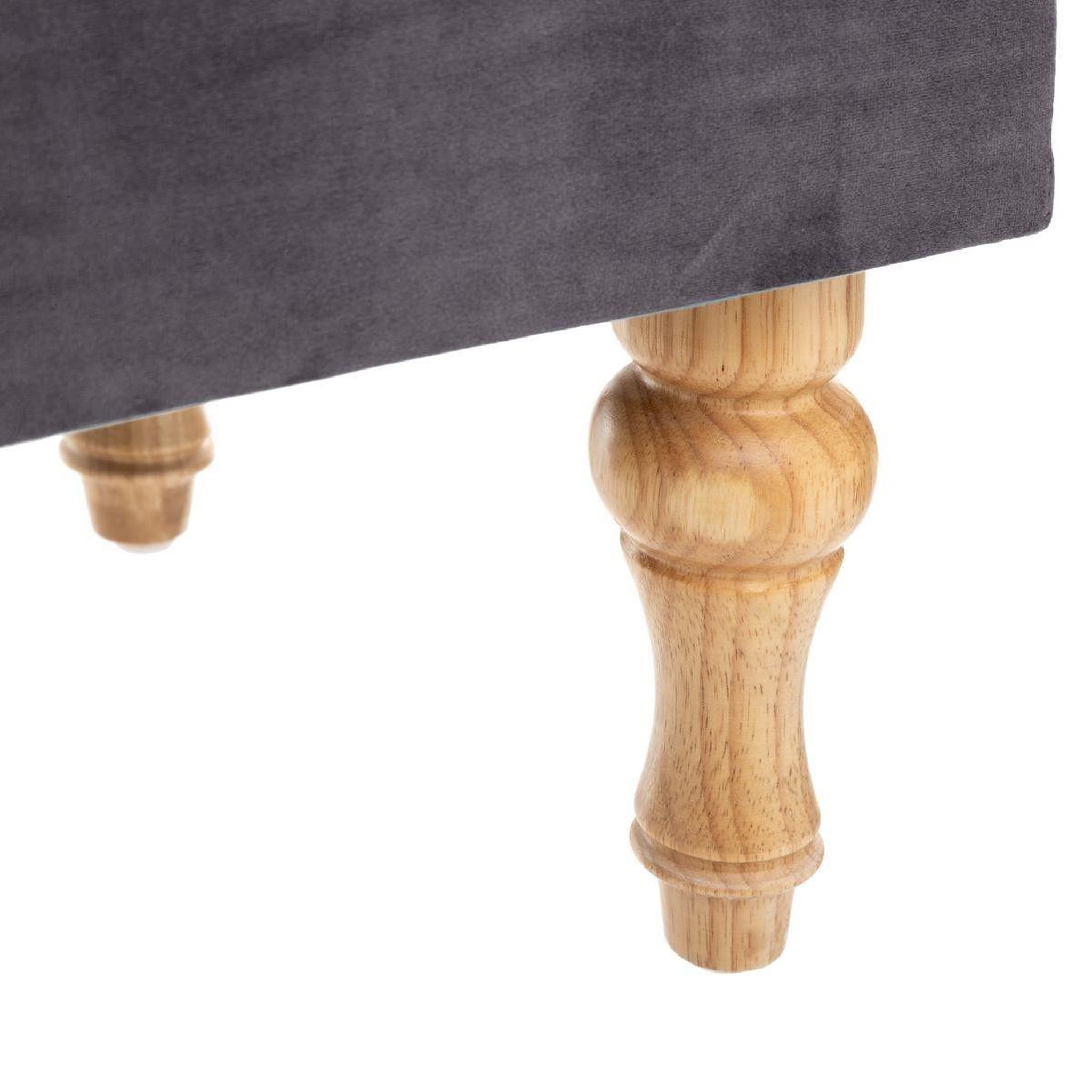 Voir la diapositive 3 : ATMOSPHERA Banc Coffre en Velours  Hiver  102cm Gris
