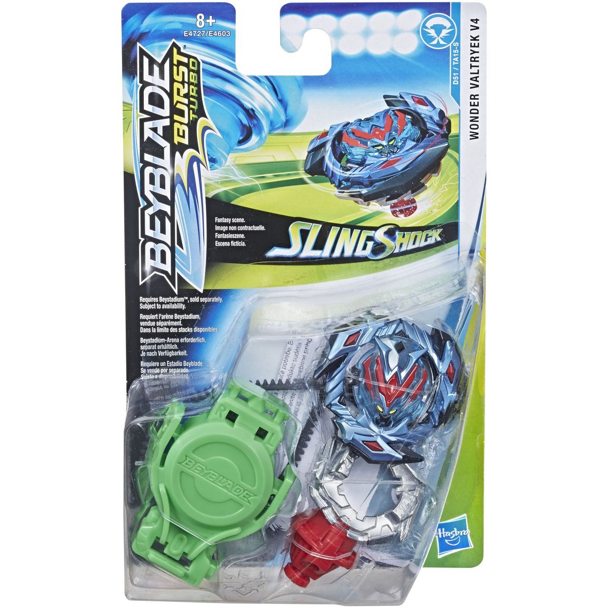 HASBRO Toupie bleue Sling Shock Wonder Valtryek V4 - Beyblade Burst Turbo