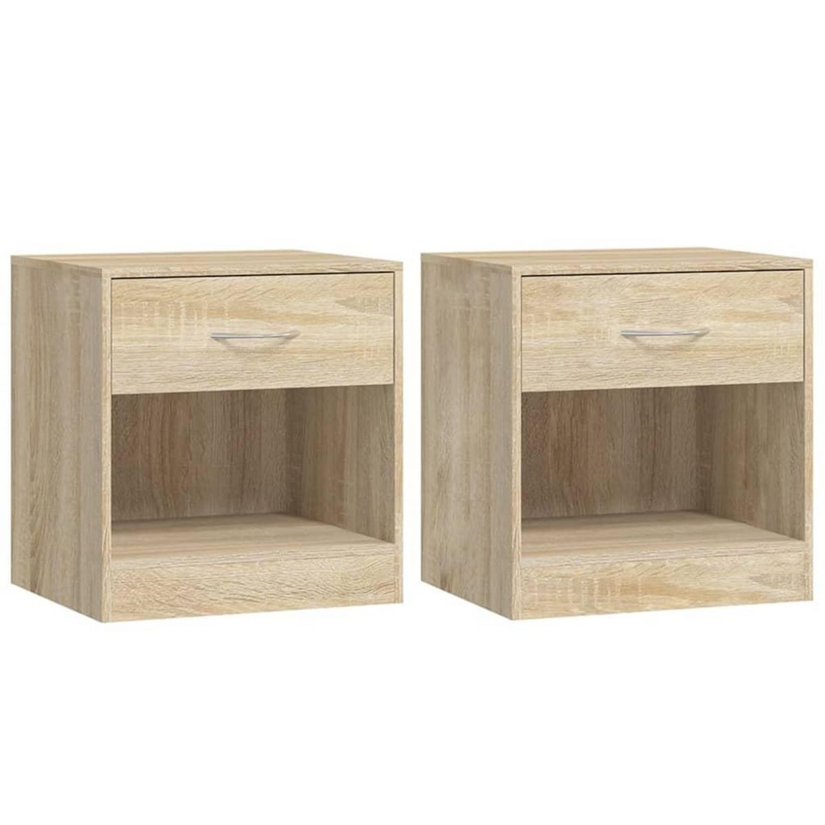 VIDAXL Table de chevet 2 pcs avec tiroir Couleur de chene
