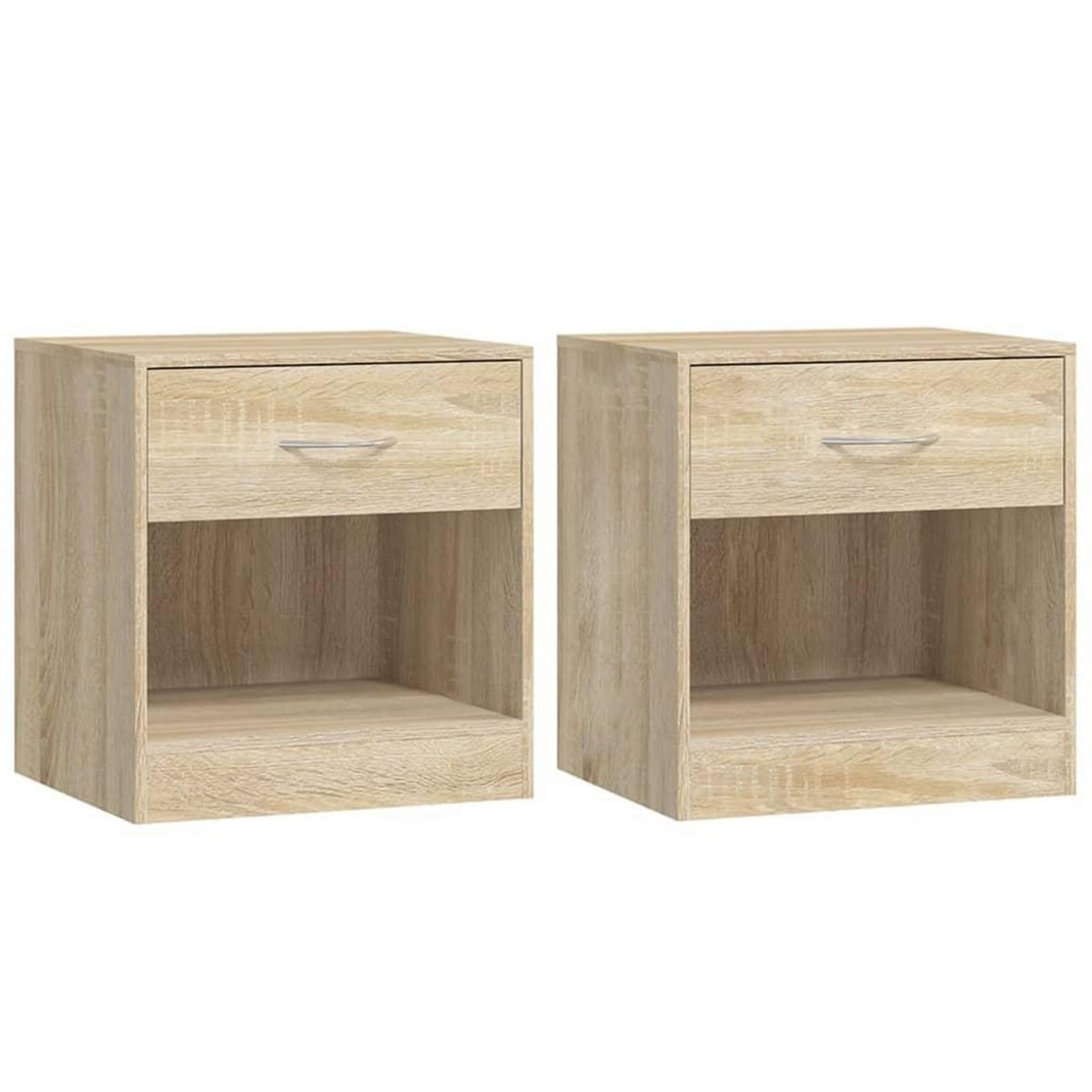 VIDAXL Table de chevet 2 pcs avec tiroir Couleur de chene