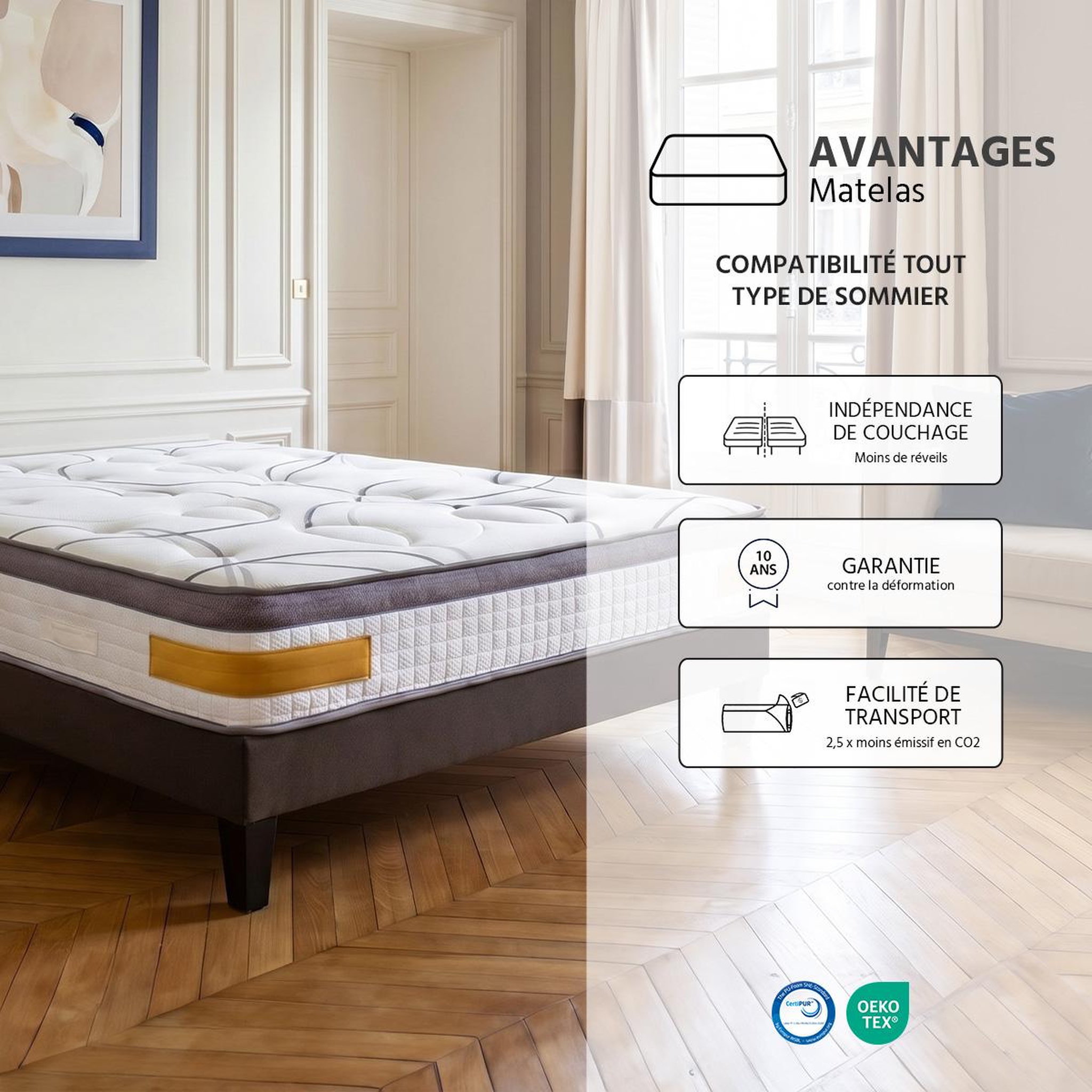 Voir la diapositive 5 : BELLECOUR Bellecour literie | matelas linkoping | mousse avec mémoire de forme