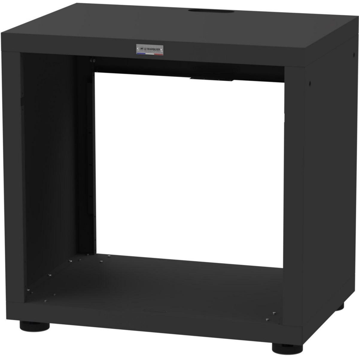 Le marquier Meuble de cuisine extérieure cuisson ouvert 80 x 55 cm noir